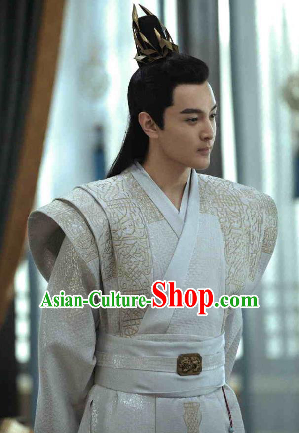 Chinese Ancient Crown Prince Li Chengqian Drama Qing Yu Nian Joy of Life Replica Costume and Headpiece Complete Set