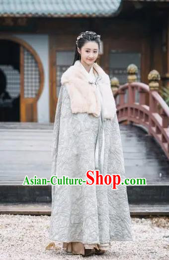 Drama Xia Tan Jian Bu Zhi Chinese Ancient Female Killer Ming Yue Dress Costume and Headpiece for Women