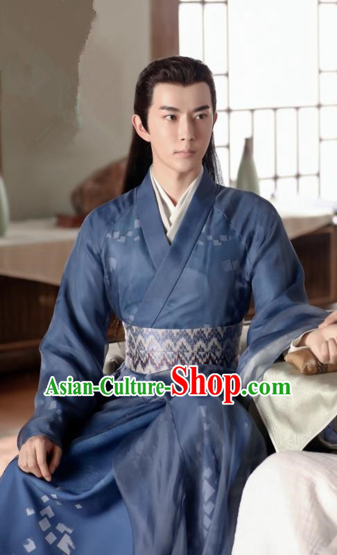 Chinese Ancient Royal Prince Jing Ci Clothing Historical Drama The Love Lasts Two Minds Costume and Headpiece for Men