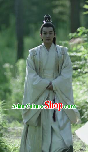 Chinese Historical Drama Ancient Crown Prince Qing Yu Nian Joy of Life Costume and Headpiece Complete Set