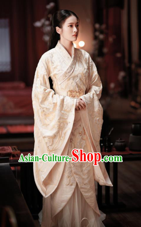 Chinese Ancient Royal Princess Rong Le Historical Drama Princess Silver Costume and Headpiece for Women