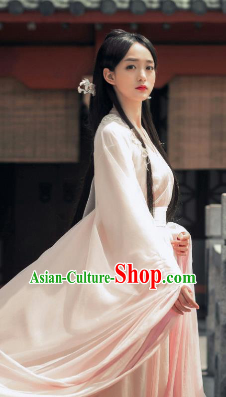 Chinese Ancient Court Lady Ye Ningzhi Pink Hanfu Dress Historical Drama Legend of the Phoenix Costume and Headpiece for Women