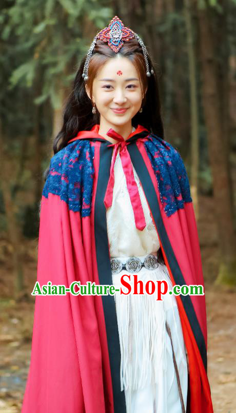 Chinese Ancient Demon Queen Mu Ziling Dress Historical Drama Demon Catcher Costume and Headpiece for Women