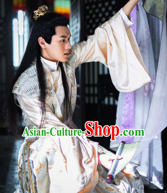 Chinese Ancient Swordsman Clothing and Hairdo Crown Drama The Romance of Hua Rong Prince Jin Yiwen Costumes