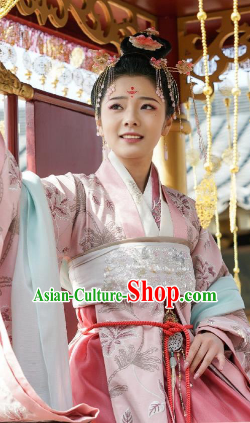 Chinese Ancient Palace Princess Dress Apparels Garment and Hair Accessories Drama To Get Her Royal Lady Cha Ruirui Costumes