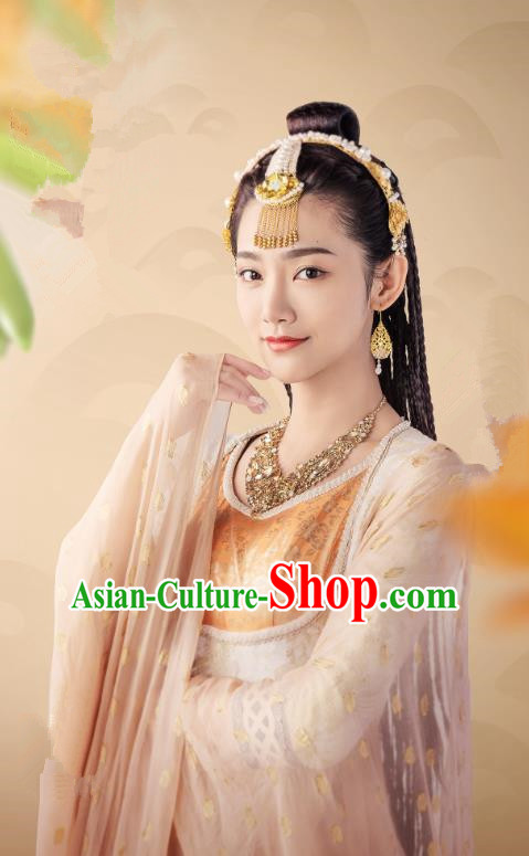 Chinese Ancient Princess Dress Apparels Garment and Headpieces Drama To Get Her Murong Xianyue Costumes