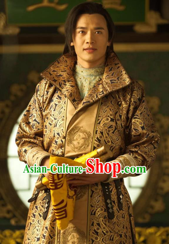 Chinese Ancient Swordsman Hanfu Clothing and Hair Accessories Drama The World of Love King Zongzheng Fenglin Costumes Prince Apparels