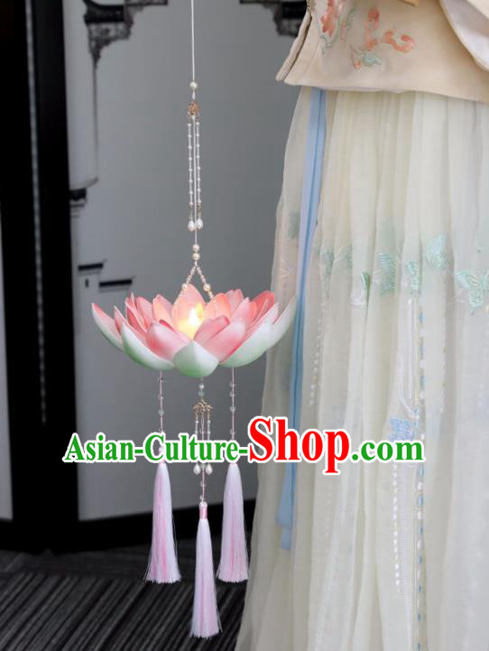Chinese Ancient Large Lotus Lantern Women Accessories Lantern Festival Lamp