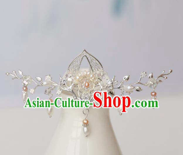 Chinese Ancient Hanfu Hairpin Headwear Women Hair Accessories Pearls Tassel Hair Clip
