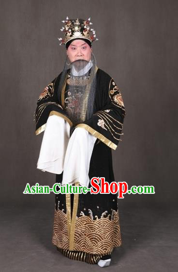 Chinese Peking Opera Old Male Garment the Royal Consort of Tang Costumes Emperor Apparel and Headwear