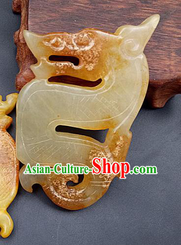 Chinese Handmade Jade Dragon Label Accessories Handgrip Craft Handmade Jade Jewelry Jade Carving Waist Pendant