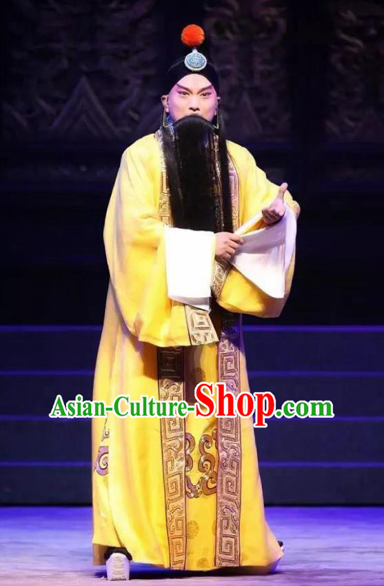 Chinese Cantonese Opera Laosheng Garment Princess Chang Ping Costumes Old Men Apparels and Headwear