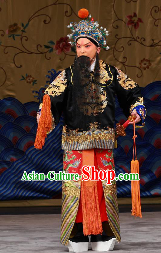 Chinese Peking Opera Wusheng Apparels Costumes Wujiapo Martial Shogun Xue Pinggui Apparels Garment and Headwear