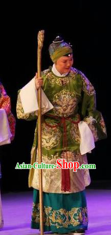 Chinese Traditional Peking Opera Laodan Dame Wang Costumes Wujiapo Apparels Elderly Female Garment and Headwear