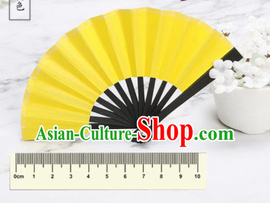 Chinese Traditional Little Yellow Paper Fans Handmade Accordion Classical Dance Folding Fan