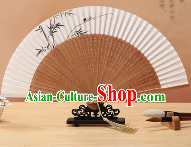 Chinese Traditional Hand Ink Painting Bamboo Paper Fan Classical Dance Accordion Bamboo Fans Folding Fan