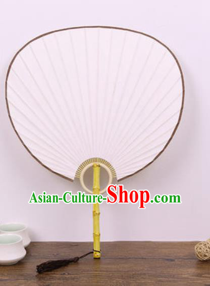 Handmade Chinese White Paper Fans Traditional Classical Dance Fan for Women