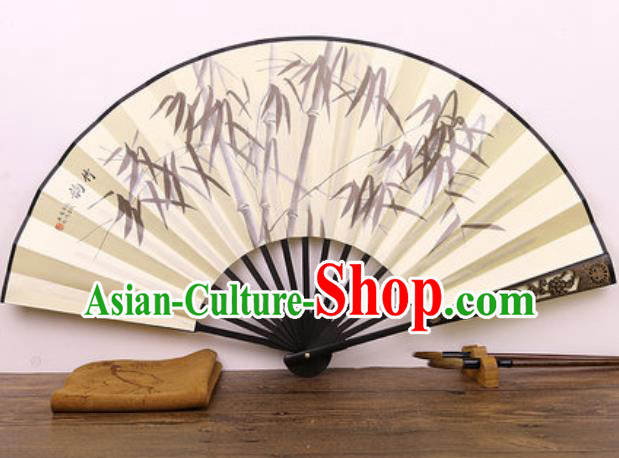 Handmade Chinese Ink Painting Bamboo Carving Fan Traditional Classical Dance Accordion Fans Folding Fan