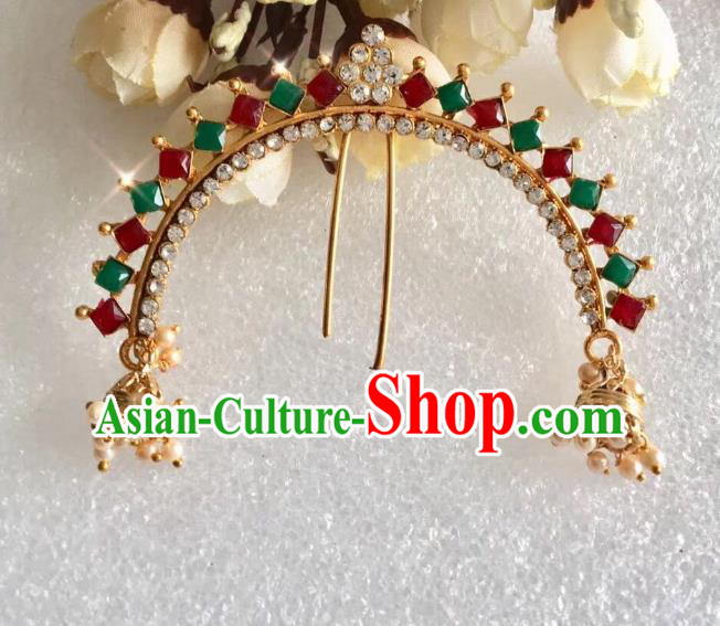 Indian Traditional Wedding Gems Hairpin Asian India Bride Hair Jewelry Accessories for Women