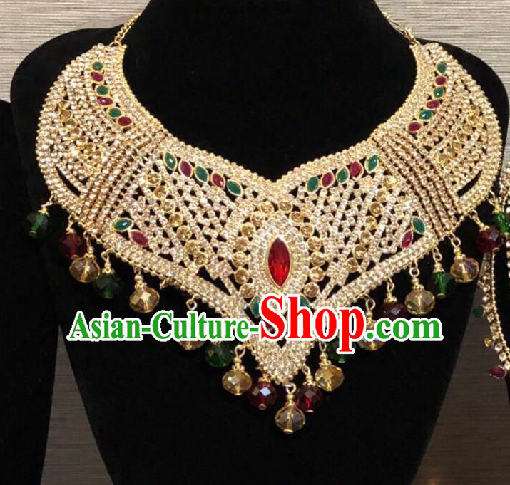 Indian Court Traditional Wedding Luxury Necklace Asian India Bride Jewelry Accessories for Women
