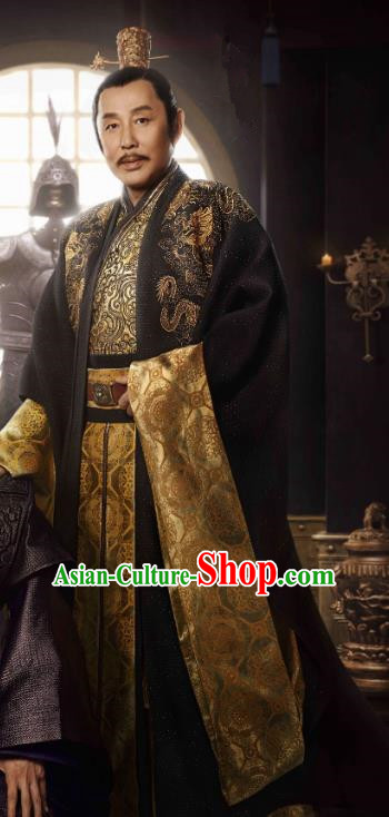 Chinese Ancient Emperor of Qing Drama Qing Yu Nian Joy of Life Chen Daoming Replica Costume and Headpiece Complete Set