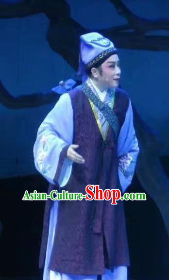 Chinese Yue Opera Xiaosheng Merchant Costumes and Headwear Shaoxing Opera Young Male Qian Youliang Apparels Garment