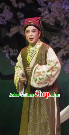 Chinese Yue Opera Merchant Qian Youliang Garment Costumes and Headwear Shaoxing Opera Xiaosheng Young Male Niche Apparels
