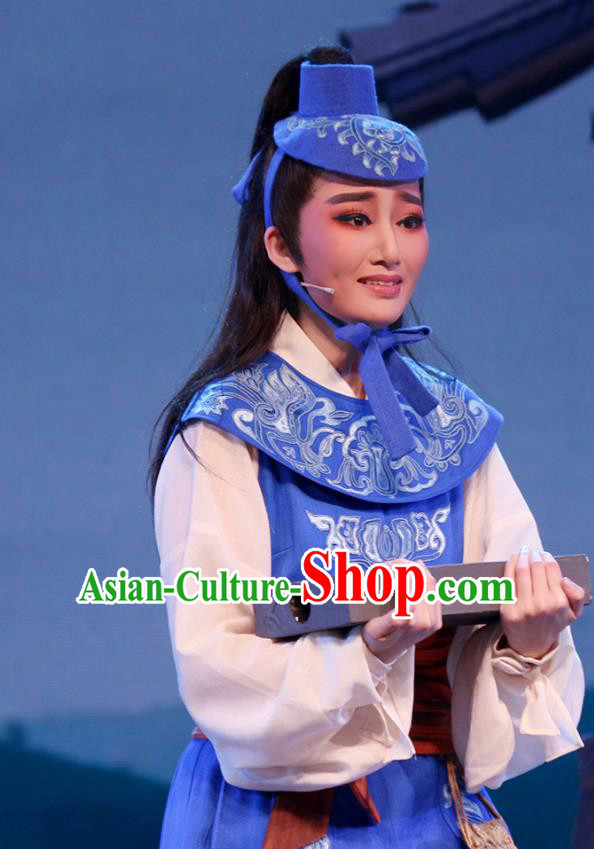 Chinese Yue Opera Xiaosheng Young Male Costumes and Headwear Shaoxing Opera King Wu Yue Swordsman Prince Garment Apparels