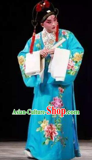 Chinese Beijing Opera Young Male Garment Costumes and Headwear Pick Up the Jade Bracelet Shaoxing Opera Scholar Xiaosheng Fu Peng Yellow Robe Apparels