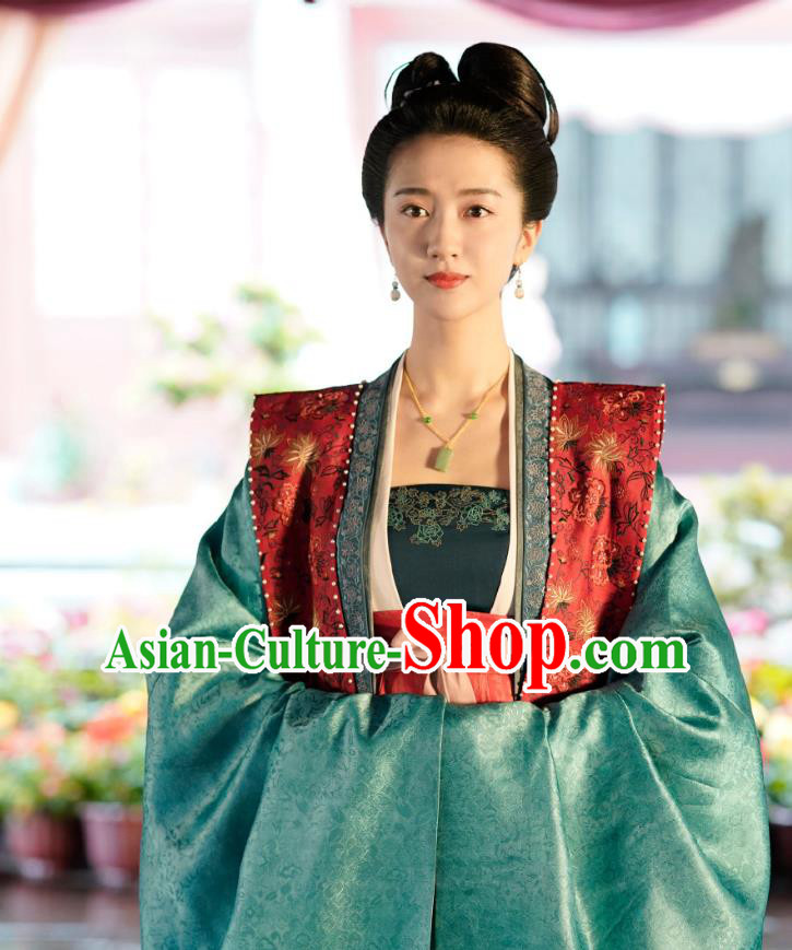 Chinese Ancient Song Dynasty Palace Lady Garment Historical Costumes and Headpiece Drama Serenade of Peaceful Joy Imperial Consort Miao Apparels