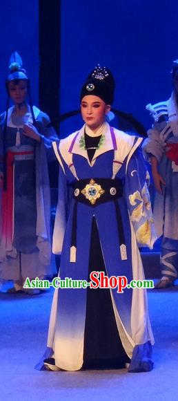 Smoky Rain Celadon Chinese Yue Opera Scholar Yao Shanglin Garment Costumes and Hat Shaoxing Opera Young Male Niche Apparels