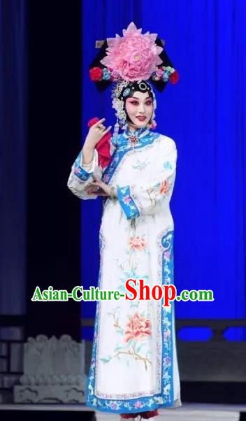 Chinese Beijing Opera Hua Tan Dress Costumes Zhu Lian Zhai Apparels Peking Opera Court Lady Garment and Headdress