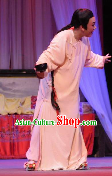 Chinese Yue Opera Young Male Garment Costumes and Headwear Wisp of Hemp Shaoxing Opera Xiaosheng Robe Apparels
