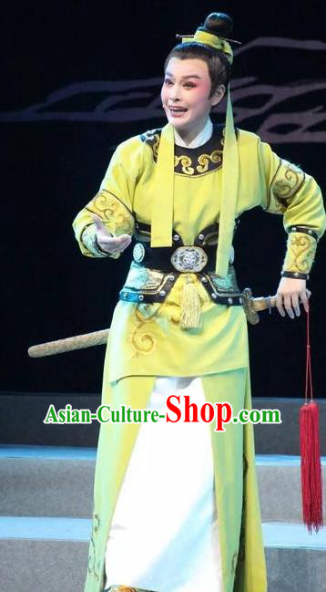 Chinese Yue Opera Wusheng Costumes and Headwear Shaoxing Opera Young Male Takefu Garment Apparels