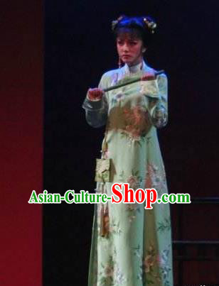Chinese Shaoxing Opera Court Maid Dress and Headpieces Bu Bu Jing Xin Yue Opera Qing Dynasty Palace Lady Ruo Xi Garment Costumes Apparels