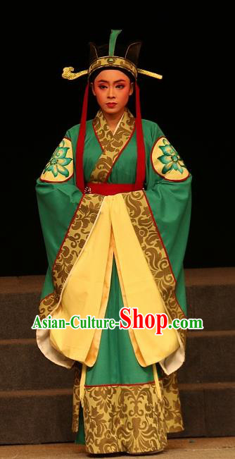 Chinese Yue Opera Young Male Costumes and Headwear Han Gong Yuan Shaoxing Opera Court Eunuch Garment Apparels