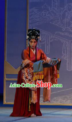 Chinese The Purple Hairpin Kun Opera Female Costumes Peking Opera Garment Red Dress Apparels and Hair Accessories