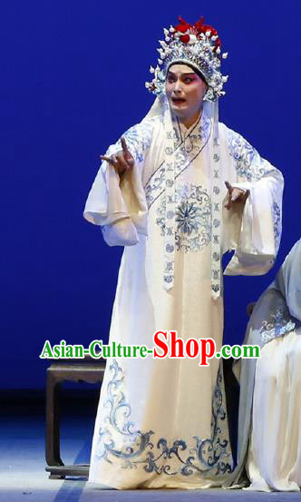 Chinese Classical Kun Opera Scholar Young Man Garment and Hat The Purple Hairpin Peking Opera Xiao Sheng Li Yi Robe Costumes