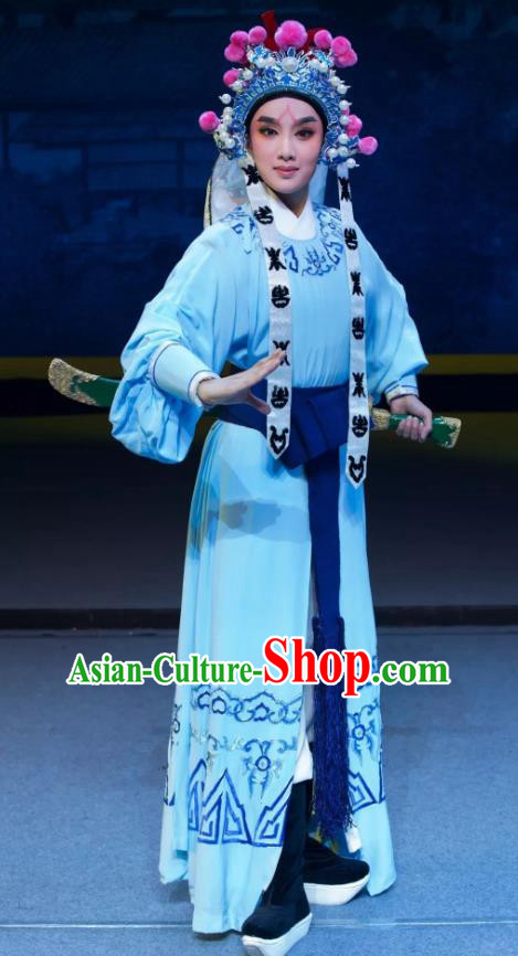 Xianglian Case Chinese Yue Opera Takefu Young Male Garment and Headwear Shaoxing Opera Bodyguard Apparels Costumes