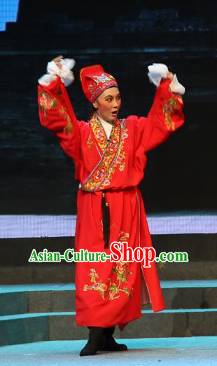 Chinese Yue Opera Xiaosheng Young Male Qing Jian Fan Ying Apparels and Headwear Shaoxing Opera Vestment Garment Costumes
