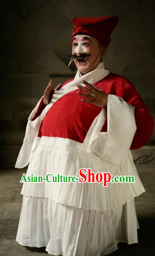 Heros Chinese Kun Opera Chou Role Garment Apparels Clothing and Headwear Kunqu Opera Clown Wu Dalang Costumes