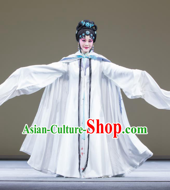 Chinese Kun Opera Young Female Dress Costumes and Headpieces Wu Shi Ji Kunqu Opera Garment Mistress Li Ruoshui Apparels