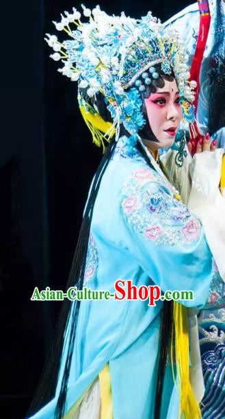 Chinese Kun Opera Noble Consort Yang Dress Costumes and Headdress Rain on the Phoenix Tree Kunqu Opera Diva Garment Apparels
