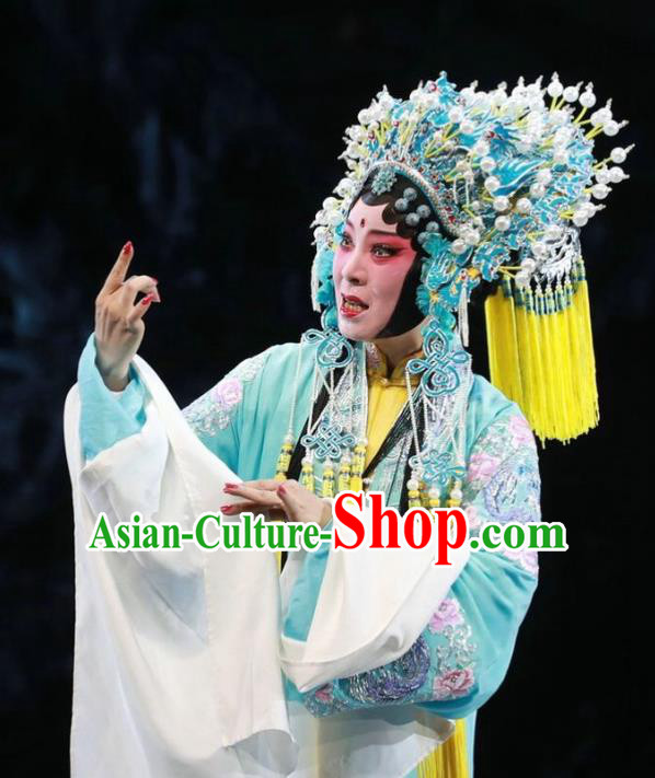 Chinese Kun Opera Noble Consort Yang Dress Costumes and Headdress Rain on the Phoenix Tree Kunqu Opera Diva Garment Apparels