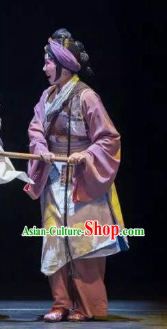 Chinese Kun Opera Country Woman Dress Costumes and Headdress Meng Jiangnv Sends Winter Clothes Kunqu Opera Poor Female Garment Apparels