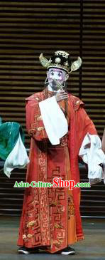 Chinese Kun Opera Magistrate Apparels Garment Costumes and Headwear the Legend of Washing the Silk Gauze Kunqu Opera Clown Role Clothing