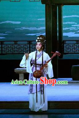 Chinese Kun Opera Young Female Apparels Costumes and Headpieces the Legend of Washing the Silk Gauze Kunqu Opera Distress Maiden Dress Garment