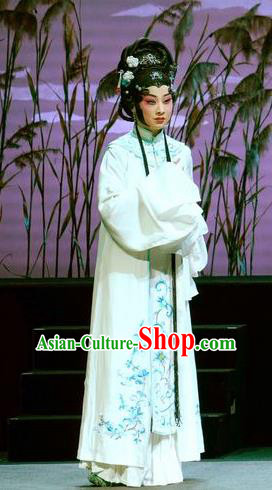 Chinese Kun Opera Distress Maiden Apparels Costumes and Headpieces the Legend of Washing the Silk Gauze Kunqu Opera Actress Dress Garment