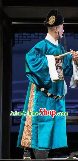 the Legend of Washing the Silk Gauze Chinese Kun Opera County Magistrate Apparels Garment Costumes and Headwear Kunqu Opera Chou Role Clothing