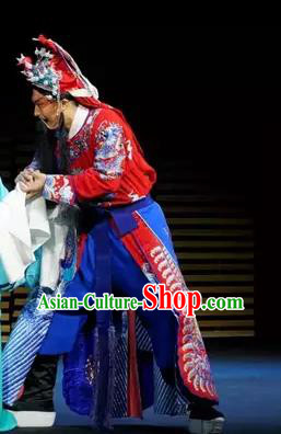 Gu Yanwu Chinese Kun Opera Martial Male Apparels and Headwear Kunqu Opera General Garment Costumes